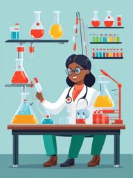 Scientist clipart - Person conducting experiments and research, ,color clipart vector style