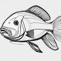 drawing of red drum  minimal rough sketch scribbles,doodles,black and white