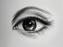 drawing of a human eye  minimal rough sketch scribbles,doodles,black and white