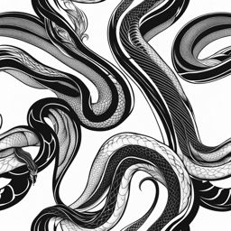 Black mamba tattoo, Tattoos inspired by the iconic and venomous black mamba snake. colors, tattoo patterns, clean white background