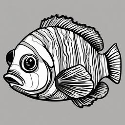 drawing of clownfish  minimal rough sketch scribbles,doodles,black and white