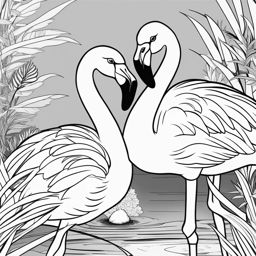 baby flamingos cute animals coloring page 