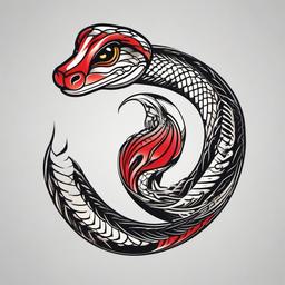 Snake Tattoo Traditional - Traditional style snake tattoo.  simple vector tattoo,minimalist,white background