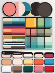 Palette Sticker - Artist's color palette, ,vector color sticker art,minimal