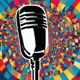 Microphone clipart - microphone displayed at a music event  