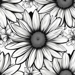 daisy tattoo black and white design 