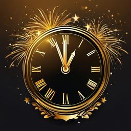 Celebration clipart - New Year’s Eve countdown clock  color,minimalist,vector clipart