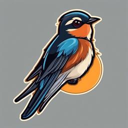 Swallow cartoon - swift, flying insect-eater  cartoon sticker style