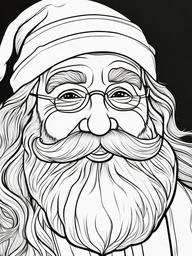 Santa Coloring Printable  outling,coloring pages,black and whit