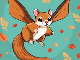 Flying Squirrel clipart - Gliding mammal with a membrane between its limbs, ,color clipart vector style