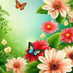 Flower Background Wallpaper - flower wallpaper with butterfly  
