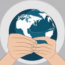 Hands clipart - hands holding a globe symbolizing care  