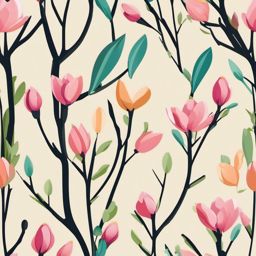 Spring Buds clipart - Buds appearing on tree branches, ,vector color clipart,minimal