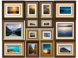 Pictures clipart - collection of framed pictures on a wall  