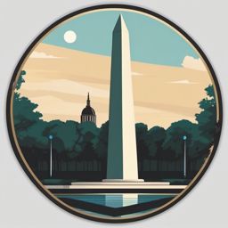 Washington Monument sticker- Iconic obelisk on the National Mall in D.C., , sticker vector art, minimalist design