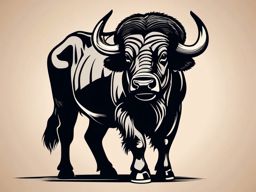 African Buffalo clipart - Powerful bovine found in Africa, ,vector color clipart,minimal