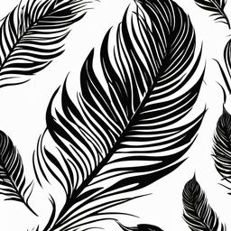 Black Peacock Feather Tattoo - Peacock feather in black ink.  simple vector tattoo,minimalist,white background