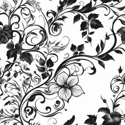 vine tattoo black and white design 
