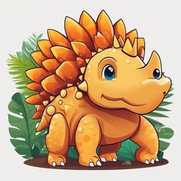 Cute Stegosaurus Clipart,Endearing illustrations of cute stegosauruses  vector clipart