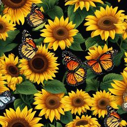 Butterfly Background Wallpaper - sunflower and butterfly wallpaper  