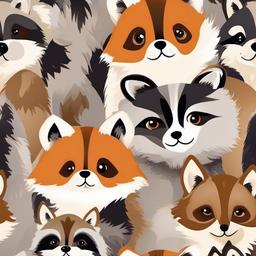 Raccoon Dog cartoon - fox-like animal with raccoon markings  