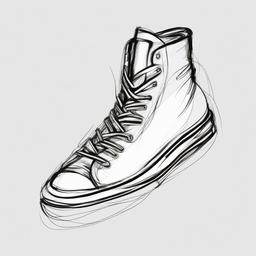 drawing of a shoe  minimal rough scribbles,doodles,black and white