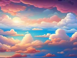 Cartoon Sky And Clouds  ,desktop background wallpaper