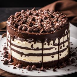 stracciatella gelato cake with chocolate flakes, indulged at an italian gelateria. 