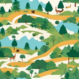 Hiker's Trail Discovery clipart - Discovery along the trail, ,vector color clipart,minimal