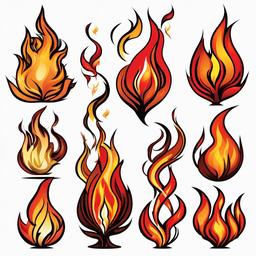 Flame clipart - artistic representation of flames  vector clipart