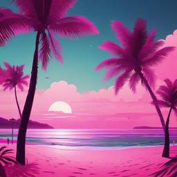 Beach background - pink beach aesthetic wallpaper  