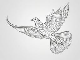Dove Outline Tattoo-Delicate and simple tattoo design featuring the outline of a dove, capturing a sense of elegance.  simple color tattoo,white background
