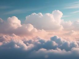 Clouds and Sky Background - Dreamy sky with soft, fluffy clouds  minimal design