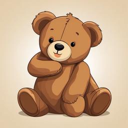 Teddy Bear clipart - teddy bear hugging a big teddy friend  color,minimalist,vector clipart