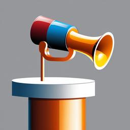 Megaphone clipart - megaphone on a podium  vector clipart