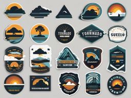 Tornado survivor sticker- Resilience and strength, , sticker vector art, minimalist design