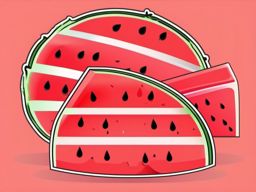 Watermelon Slice Clipart - Juicy and refreshing watermelon slice.  color vector clipart, minimal style