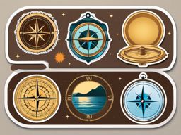 Map and Compass Emoji Sticker - Navigating the unknown, , sticker vector art, minimalist design