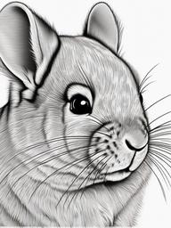 Chinchilla Coloring Pages - Soft Furry South American Rodent  black outline printable coloring page