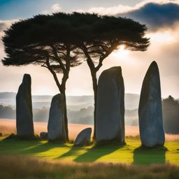 secrets of brittany's megaliths - create an artwork that unveils the secrets of brittany's megalithic sites, including standing stones and ancient stone alignments. 