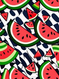 watermelon clipart: sliced and served on a picnic table. 