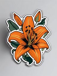 Tiger Lily Sticker - Embrace the exotic and spotted beauty of tiger lilies with this striking sticker, , sticker vector art, minimalist design