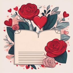 heart clip art on a love letter - symbolizing deep affection and love. 