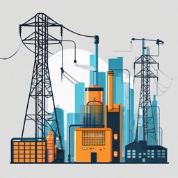 Smart Grid Technology for Energy Efficiency clipart - Smart grid technology, ,vector color clipart,minimal