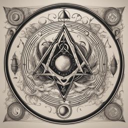 alchemy and esoterica - design a tattoo inspired by alchemical symbols and esoteric imagery. 