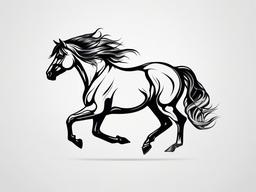 pony tattoos  simple tattoo,minimalist,white background