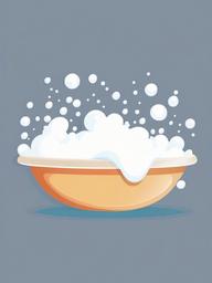 Foamy bath bubbles in a tub clipart.  vector style illustration, white background