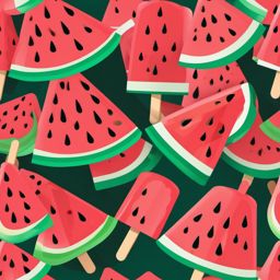 Watermelon Popsicle Clipart - A watermelon-flavored popsicle on a stick.  color vector clipart, minimal style