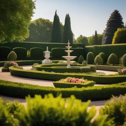 Classic French Formal Garden - Add the classic beauty of a French formal garden to your landscape. realistic, professional photography, bokeh, natural lighting, canon lens, shot on dslr 64 megapixels sharp focus