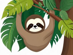 Cute Sloth in a Canopy Hideaway  clipart, simple